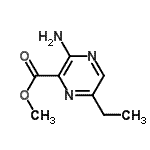 结构式 CAS# 2231-51-8, 甲基3-氨基-6-乙基-2-吡嗪羧酸酯