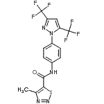 结构式 CAS# 223499-30-7, N-{4-[3,5-二(三氟甲基)-1H-吡唑-1-基]苯基}-4-甲基-1,2,3-噻二唑-5-甲酰胺