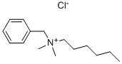 structure of CAS# 22559-57-5, N-Hexyl-N,N-Dimethyl-Benzenemethanaminium Chloride (1:1);Benzyldimethylhexylammonium Chloride >=96.0% (AT);Benzylhexyldimethylammonium  Chloride;Benzyldimethylhexylammonium Chloride