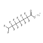 structure of CAS# 2264-25-7, Sodium 2,2,3,3,4,4,5,5,6,6,7,7-Dodecafluoroheptanoate;MFCD00155772;Sodium 7H-perfluoroheptanoate
