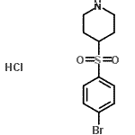 structure of CAS# 226400-32-4, 4-[(4-Bromophenyl)Sulfonyl]Piperidine Hydrochloride (1:1);4-((4-bromophenyl)sulfonyl)piperidine hydrochloride;4-(4-bromophenylsulfonyl)piperidine hydrochloride;4-[(4-Bromophenyl)sulfonyl]piperidine