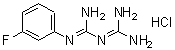 structure of CAS# 2267-49-4, 1-(Diaminomethylene)-2-(3-Fluorophenyl)Guanidine Hydrochloride (1:1);1-(3-Fluorophenyl)biguanide hydrochloride;1-(3-Fluorophenyl)biguanide hydrochloride 97%;1-(3-FLUOROPHENYL)BIGUANIDEHYDROCHLORIDE