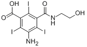 结构式 CAS# 22871-58-5, 5-氨基-N-(2-羟基乙基)-2,4,6-三碘异邻氨甲酰苯甲酸