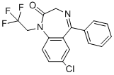 structure of CAS# 23092-17-3, Halazepam;5-24-04-00303 (Beilstein Handbook Reference);7-Chloro-1,3-Dihydro-5-Phenyl-1-(2,2,2-Trifluoroethyl)-2H-1,4-Benzodiazepin-2-One;7=Chlor-5-Phenyl-1-(2,2,2-Trifluorethyl)-1H-1,4-Benzodiazepin-2(3H)-On