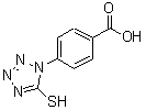 structure of CAS# 23249-95-8, 4-(5-Sulfanyl-1H-Tetrazol-1-Yl)Benzoic Acid;1-(4-Carboxyphenyl)-5-mercapto-1H-tetrazole;4-(5-Mercaptotetrazole)benzoic acid