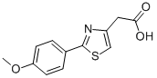 structure of CAS# 23353-14-2, 2-[2-(4-Methoxyphenyl)-1,3-Thiazol-4-Yl]Acetic Acid;2-[2-(4-Methoxyphenyl)Thiazol-4-Yl]Acetate;2-[2-(4-Methoxyphenyl)-4-Thiazolyl]Acetate;2-[2-(4-Methoxyphenyl)-1,3-Thiazol-4-Yl]Ethanoate