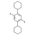 structure of CAS# 236407-24-2, 1,4-Dicyclohexyl-2,5-Diiodobenzene;1,4-Dicyclohexyl-2,5-diiodobenzene;n / a;636789_ALDRICH