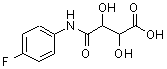 structure of CAS# 238401-54-2, 4-[(4-Fluorophenyl)Amino]-2,3-Dihydroxy-4-Oxobutanoic Acid;(-)-4'-Fluorotartranilic acid;(-)-4-Fluorotartranilic acid;(+)-4'-Fluorotartranilic acid