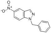 structure of CAS# 23856-20-4, 5-Nitro-1-(Phenylmethyl)-1H-Indazole;1-BENZYL-5-NITRO-1H-INDAZOLE, 95+%;1-BENZYL-5-NITRO-1H-INDAZOLE