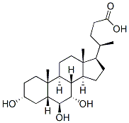 structure of CAS# 2393-58-0, (3a,5b,6b,7a)-3,6,7-Trihydroxy-Cholan-24-oic acid;4-[(3R,5R,6S,7S,10R,13R)-3,6,7-Trihydroxy-10,13-Dimethyl-2,3,4,5,6,7,8,9,11,12,14,15,16,17-Tetradecahydro-1H-Cyclopenta[A]Phenanthren-17-Yl]Valeric Acid;Cholan-24-Oic Acid, 3,6,7-Trihydroxy-, (3Alpha,5Beta,6Beta,7Alpha)-