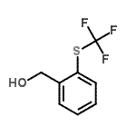 structure of CAS# 239463-93-5, {2-[(Trifluoromethyl)Sulfanyl]Phenyl}Methanol;[2-(trifluoromethylthio)phenyl]methan-1-ol;{2-[(trifluoromethyl)thio]phenyl}methanol;2-(Trifluoromethylthio)benzyl alcohol