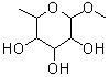 structure of CAS# 24332-98-7, Methyl 6-Deoxyhexopyranoside;Methyl ¦Á-L-rhamnopyranoside;METHYL 6-DEOXY-A-D-GLUCOPYRANOSIDE;Methyl 6-deoxy-Î²-D-glucopyranoside