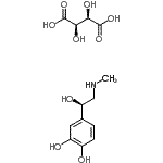 结构式 CAS# 24351-82-4, (2R,3R)-2,3-二羟基琥珀酸-4-[(1R)-1-羟基-2-(甲基氨基)乙基]-1,2-苯二酚(1:1)