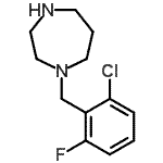 structure of CAS# 244022-69-3, 1-(2-Chloro-6-Fluorobenzyl)-1,4-Diazepane;1-[(2-chloro-6-fluorophenyl)methyl]-1,4-diazaperhydroepine;1H-1,4-DI<wbr>AZEPINE,1<wbr>-[(2-CHLO<wbr>RO-6-FLUO<wbr>ROPHENYL)<wbr>METHYL]HE<wbr>XAHYDRO-;MFCD00816470