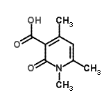结构式 CAS# 24667-08-1, 1,4,6-三甲基-2-氧代-1,2-二氢-3-吡啶羧酸