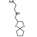 structure of CAS# 247109-17-7, N-(1,4-Dioxaspiro[4.4]Non-2-Ylmethyl)-1,2-Ethanediamine;(2-aminoethyl)(1,4-dioxaspiro[4.4]non-2-ylmethyl)amine;N*1*-(1,4-Dioxa-spiro[4.4]non-2-ylmethyl)-ethane-1,2-diamine;N-*1*-(1,<wbr>4-Dioxa-s<wbr>piro[4.4]<wbr>non-2-ylm<wbr>ethyl)-et<wbr>hane-1,2-<wbr>diamine