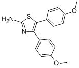 structure of CAS# 24827-38-1, 4,5-Bis-(4-Methoxy-Phenyl)-Thiazol-2-Ylamine;4,5-Bis(4-Methoxyphenyl)Thiazol-2-Amine;4,5-Bis(4-Methoxyphenyl)-2-Thiazolamine;[4,5-Bis(4-Methoxyphenyl)Thiazol-2-Yl]Amine