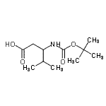 structure of CAS# 248924-39-2, 4-Methyl-3-({[(2-Methyl-2-Propanyl)Oxy]Carbonyl}Amino)Pentanoic Acid;(S)-3-TERT-BUTOXYCARBONYLAMINO-4-METHYL-PENTANOIC ACID;3-(tert-butoxycarbonylamino)-4-methylpentanoic acid;3-{[(tert-butoxy)carbonyl]amino}-4-methylpentanoic acid