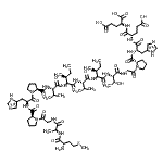 结构式 CAS# 249537-73-3, L-蛋氨酰-L-丙氨酰甘氨酰-L-脯氨酰-L-组氨酰-L-脯氨酰-L-缬氨酰-L-异亮氨酰-L-缬氨酰-L-异亮氨酰-L-苏氨酰甘氨酰-L-脯氨酰-L-组氨酰-L-alpha-谷氨酰-L-谷氨酸