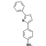structure of CAS# 25021-48-1, 4-(2-Phenyl-1,3-Thiazol-4-Yl)Aniline;4-(2-Phenyl-thiazol-4-yl)-phenylamine;ZINC02455752