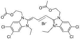 CAS#: 25243-59-8， 1-[2-(Acetoxy)Ethyl]-2-[3-[3-[2-(Acetoxy)Ethyl]-5,6-Dichloro-1-Ethyl-1,3-Dihydro-2H-Benzimidazol-2-Ylidene]-1-Propenyl]-5,6-Dichloro-3-Ethyl-1H-Benzimidazolium Bromide