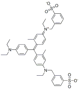CAS#: 25305-87-7， Hydrogen [4-[[4-(Diethylamino)Phenyl][4-[Ethyl(3-Sulphonatobenzyl)Amino]-O-Tolyl]Methylene]-3-Methylcyclohexa-2,5-Dien-1-Ylidene](Ethyl)(3-Sulphonatobenzyl)Ammonium