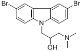 structure of CAS# 253449-04-6, 1-(3,6-Dibromo-9H-Carbazol-9-Yl)-3-(Dimethylamino)Propan-2-Ol;1-(3,6-Dibromocarbazol-9-Yl)-3-Dimethylamino-Propan-2-Ol;1-(3,6-Dibromo-9-Carbazolyl)-3-Dimethylaminopropan-2-Ol;Kbio2_005756