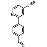 structure of CAS# 253801-11-5, 2-(4-Formylphenyl)Isonicotinonitrile;2-(4-Formylphenyl)isonicotinonitrile;2-(4-formylphenyl)pyridine-4-carbonitrile;2-(4-Form<wbr>ylphenyl)<wbr>pyridine-<wbr>4-carboni<wbr>trile, 4-<wbr>(4-Cyanop<wbr>yridin-2-<wbr>yl)benzal<wbr>dehyde