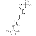structure of CAS# 254100-95-3, 2-Methyl-2-Propanyl [2-({[(2,5-Dioxo-1-Pyrrolidinyl)Oxy]Carbonyl}Amino)Ethyl]Carbamate;tert-Butyl N-succinimidyl N,N'-ethylenedicarbamate;TERT-BUTYL-N-SUCCINIMIDYLNN'-ETHYLENE-;46124_FLUKA
