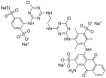 CAS#: 25505-87-7， 2-[[4-[[2-[[4-[3-[(4-Amino-3-Sulfo-1-Anthraquinonyl)Amino]-2,4,6-Trimethyl-5-Sulfoanilino]-6-Chloro-S-Triazin-2-Yl]Amino]Ethyl]Amino]-6-Chloro-S-Triazin-2-Yl]Amino]-p-Benzenedisulfonic Acid Tetrasodium Salt