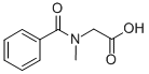 structure of CAS# 2568-34-5, 2-(Benzoyl-Methylamino)Acetic Acid;2-(Benzoyl-Methyl-Amino)Acetic Acid;2-[Methyl-(Oxo-Phenylmethyl)Amino]Acetic Acid;2-(Methyl-Phenylcarbonyl-Amino)Ethanoic Acid