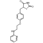 structure of CAS# 257892-31-2, 5-{4-[2-(2-Pyridinylamino)Ethoxy]Benzyl}-1,3-Thiazolidine-2,4-Dione;N-Desmethyl Rosiglitazone
