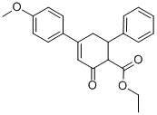 结构式 CAS# 25960-25-2, 4-(4-甲氧基苯基)-2-氧代-6-苯基-3-环己烯-1-羧酸乙酯