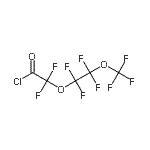 structure of CAS# 261503-81-5, Difluoro[1,1,2,2-Tetrafluoro-2-(Trifluoromethoxy)Ethoxy]Acetyl Chloride;ACETYL CH<wbr>LORIDE,DI<wbr>FLUORO[1,<wbr>1,2,2-TET<wbr>RAFLUORO-<wbr>2-(TRIFLU<wbr>OROMETHOX<wbr>Y)ETHOXY]<wbr>- (9CI);MFCD00155884;Nonafluoro-3,6-dioxaheptanoyl chloride