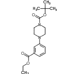 structure of CAS# 261925-94-4, 2-Methyl-2-Propanyl 4-[3-(Ethoxycarbonyl)Phenyl]-1-Piperazinecarboxylate;1-Boc-4-[3-(ethoxycarbonyl)phenyl]piperazine;1-tert-Butoxycarbonyl-4-(3-ethylbenzoate)piperazine;1-tert-Butoxycarbonyl-4-[3-(ethoxycarbonyl)phenyl]piperazine