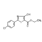 结构式 CAS# 263016-08-6, 乙基2-(4-氯苯基)-4-羟基-1,3-噻唑-5-羧酸酯