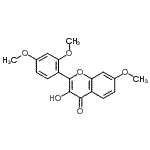 structure of CAS# 263365-51-1, 2-(2,4-Dimethoxyphenyl)-3-Hydroxy-7-Methoxy-4H-Chromen-4-One;2-(2,4-dimethoxyphenyl)-3-hydroxy-7-methoxychromen-4-one;ZINC00057755