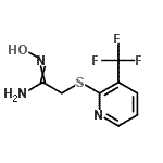 structure of CAS# 263762-04-5, N'-Hydroxy-2-{[3-(Trifluoromethyl)-2-Pyridinyl]Sulfanyl}Ethanimidamide;1-(hydrox<wbr>yimino)-2<wbr>-[3-(trif<wbr>luorometh<wbr>yl)(2-pyr<wbr>idylthio)<wbr>]ethylami<wbr>ne;2-[3-(TRIFLUOROMETHYL)PYRID-2-YLTHIO]ACETAMIDE OXIME;2-[3-(Trifluoromethyl)pyridin-2-ylthio]acetamide oxime