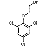 structure of CAS# 26378-23-4, 2-(2-Bromoethoxy)-1,3,5-Trichlorobenzene;2-(2,4,6-trichlorophenoxy)-1-Bromoethane;2-(2-Brom<wbr>oethoxy)-<wbr>1,3,5-tri<wbr>chloroben<wbr>zene, 2-B<wbr>romoethyl<wbr> 2,4,6-tr<wbr>ichloroph<wbr>enyl ether;MFCD00456143