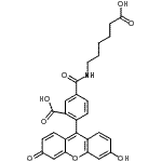 结构式 CAS# 265981-56-4, 5-[(5-羧基戊基)氨基甲酰]-2-(6-羟基-3-氧代-3H-氧杂蒽-9-基)苯甲酸