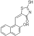 结构式 CAS# 268736-98-7, (5E)-5-[(2-羟基-1-萘基)亚甲基]-2-硫基-1,3-噻唑-4(5H)-酮