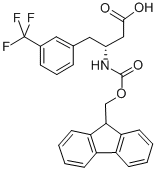 structure of CAS# 269726-75-2, Fmoc-(R)-3-Amino-4-(3-Trifluoromethyl-Phenyl)-Butyric Acid;N-BETA-(9-FLUORENYLMETHOXYCARBONYL)-D-HOMO(3-TRIFLUOROMETHYLPHENYL)ALANINE;FMOC-(R)-3-AMINO-4-(3-TRIFLUOROMETHYL-PHENYL)-BUTYRIC ACID;(R)-3-(Fmoc-Amino)-4-(3-Trifluoromethyphenyl)Butyric Acid