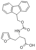 structure of CAS# 270263-07-5, Fmoc-(S)-3-Amino-4-(2-Furyl)-Butyric Acid;(3S)-3-{[(9H-Fluoren-9-Ylmethoxy)Carbonyl]Amino}-4-(Furan-2-Yl)Butanoic Acid;N-(9-FLUORENYLMETHOXYCARBONYL)-(S)-3-AMINO-4-(2-FURYL)BUTANOIC ACID;N-BETA-(9-FLUORENYLMETHOXYCARBONYL)-L-HOMO(2-FURYL)ALANINE
