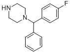 structure of CAS# 27064-89-7, 1-[(4-Fluorophenyl)Phenylmethyl]-Piperazine;1-[(4-FLUOROPHENYL)(PHENYL)METHYL]PIPERAZINE;1-(4-FLUORO-ALPHA-PHENYLBENZYL)PIPERAZINE;[(4-FLUOROPHENYL)PHENYLMETHYL]PIPERAZINE