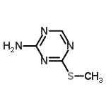 structure of CAS# 27282-89-9, 4-(Methylsulfanyl)-1,3,5-Triazin-2-Amine;4-(methylsulfanyl)-1,3,5-triazin-2-amine;4-(Methylthio)-1,3,5-triazin-2-amine;4-methylthio-1,3,5-triazine-2-ylamine