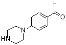 structure of CAS# 27913-98-0, 4-Piperazin-1-Ylbenzaldehyde;4-PIPERAZIN-1-YL-BENZALDEHYDE, 95+%;4-Piperazine-1-H-Benzaldehyde;4-PIPERAZIN-1-YL-BENZALDEHYDE