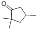 structure of CAS# 28056-54-4, 2,2,4-Trimethylcyclopentanone;(4S)-2,2,4-Trimethyl-1-Cyclopentanone;Inchi=1/C8h14o/C1-6-4-7(9)8(2,3)5-6/H6h,4-5H2,1-3H