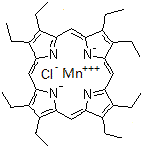 结构式 CAS# 28265-17-0, 氯[2,3,7,8,12,13,17,18-八乙基卟啉(2-)-kappa<sup>2</sup>N<sup>21</sup>,N<sup>23</sup>]锰