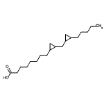 structure of CAS# 28399-31-7, 8-{2-[(2-Pentylcyclopropyl)Methyl]Cyclopropyl}Octanoic Acid;[28399-31-7];2-[(2-Pentylcyclopropyl)methyl]cyclopropaneoctanoic acid;8-[2-(2-Pentyl-cyclopropylmethyl)-cyclopropyl]-octanoic acid