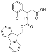 structure of CAS# 284492-14-4, Fmoc-DL-3-(2-Chlorophenyl)-3-Amino-Propionic Acid;FMOC-DL-3-(2-CHLOROPHENYL)-3-AMINO-PROPIONIC ACID;N-FMOC-3-AMINO-3-(2-CHLORO-PHENYL)-PROPIONIC ACID